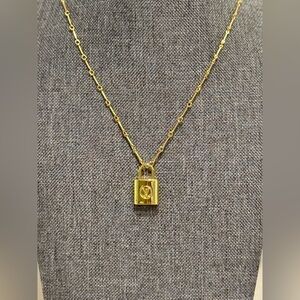 Louis Vuitton Gold Padlock Pendant Necklace